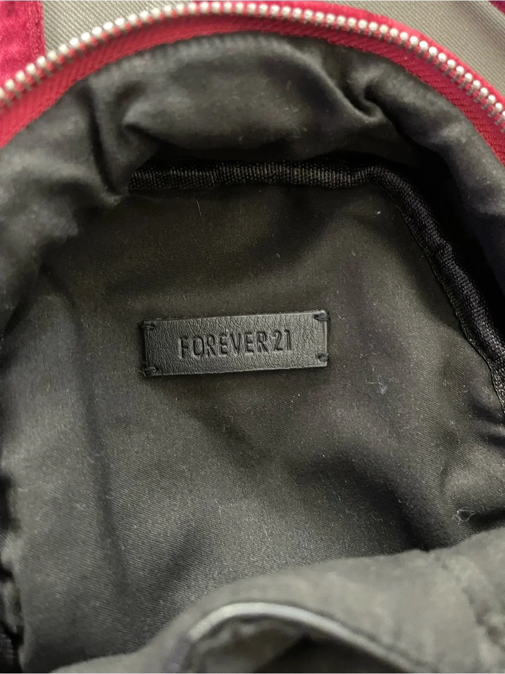 Forever 21 Velvet Mini Backpack - Wine